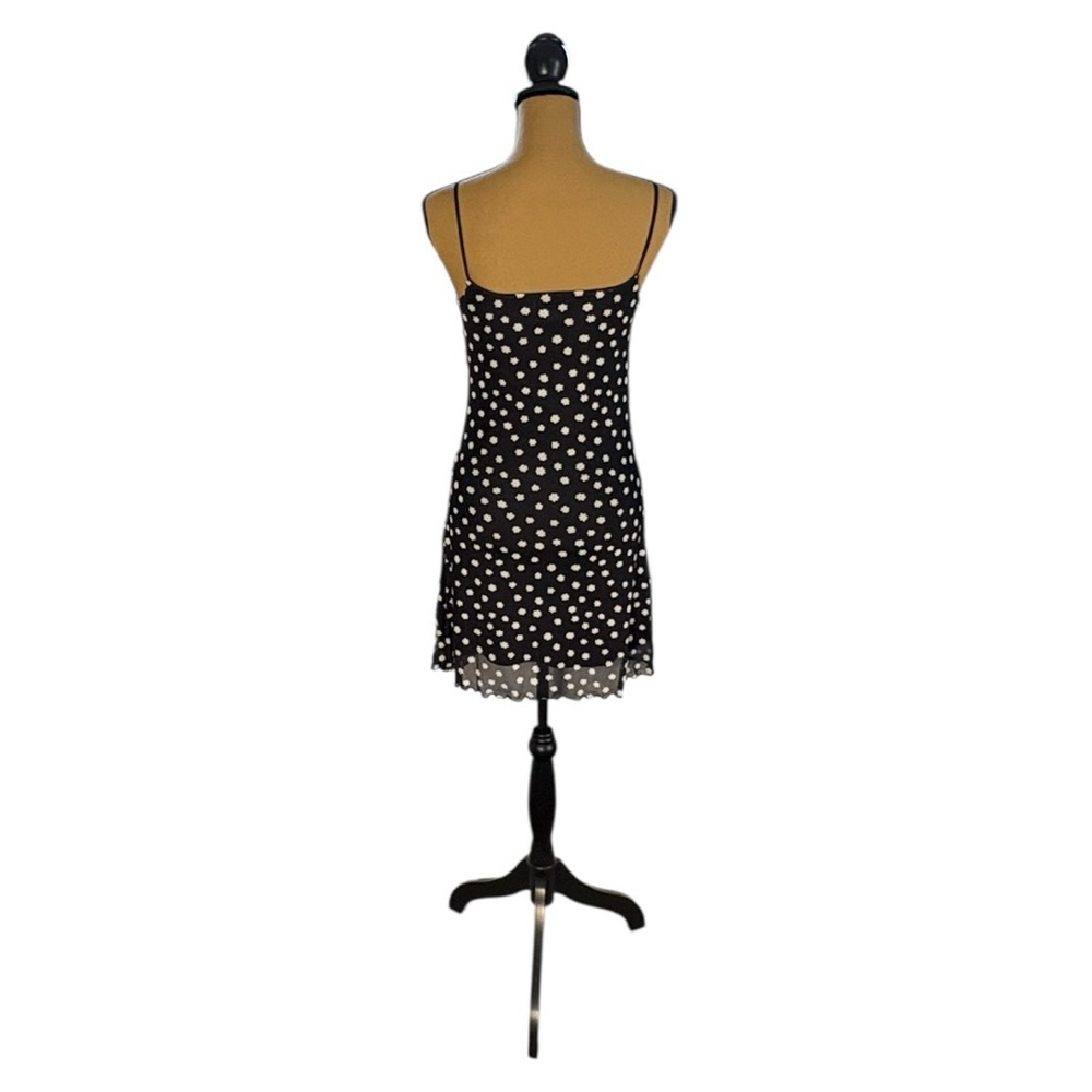 BP Black Daisy Floral Spaghetti Strap Mesh Slip Dress Women’s Small Y2K 90s NWT - Picture 5 of 9